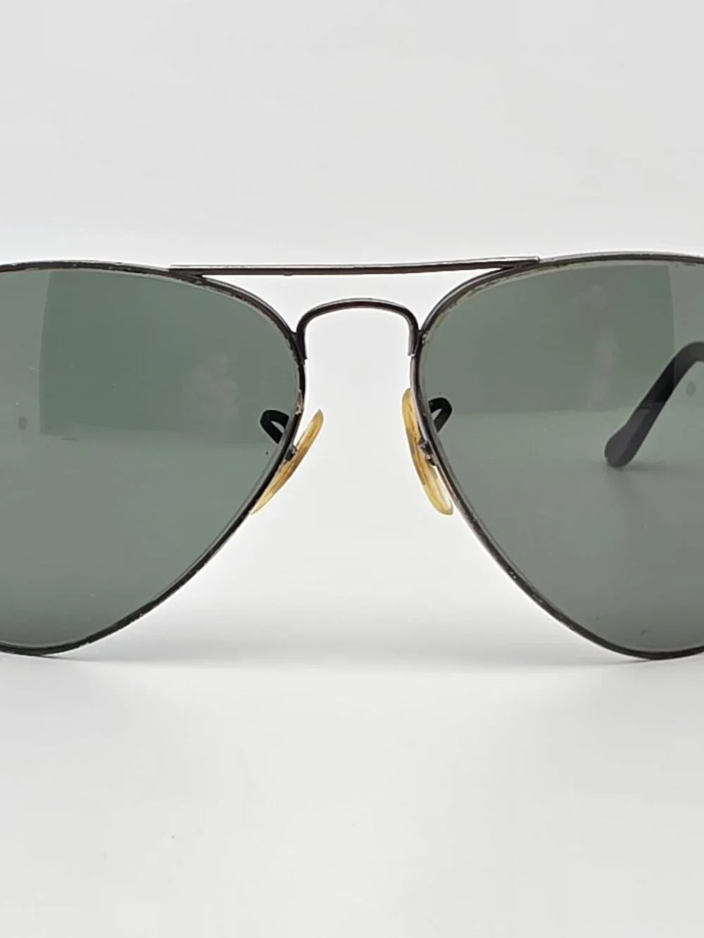 Ray-Ban B&L L2823 Black Chrome G-15 Green Glass Lens Aviator Sunglasses w/ Case